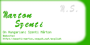marton szenti business card