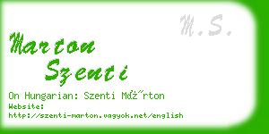 marton szenti business card